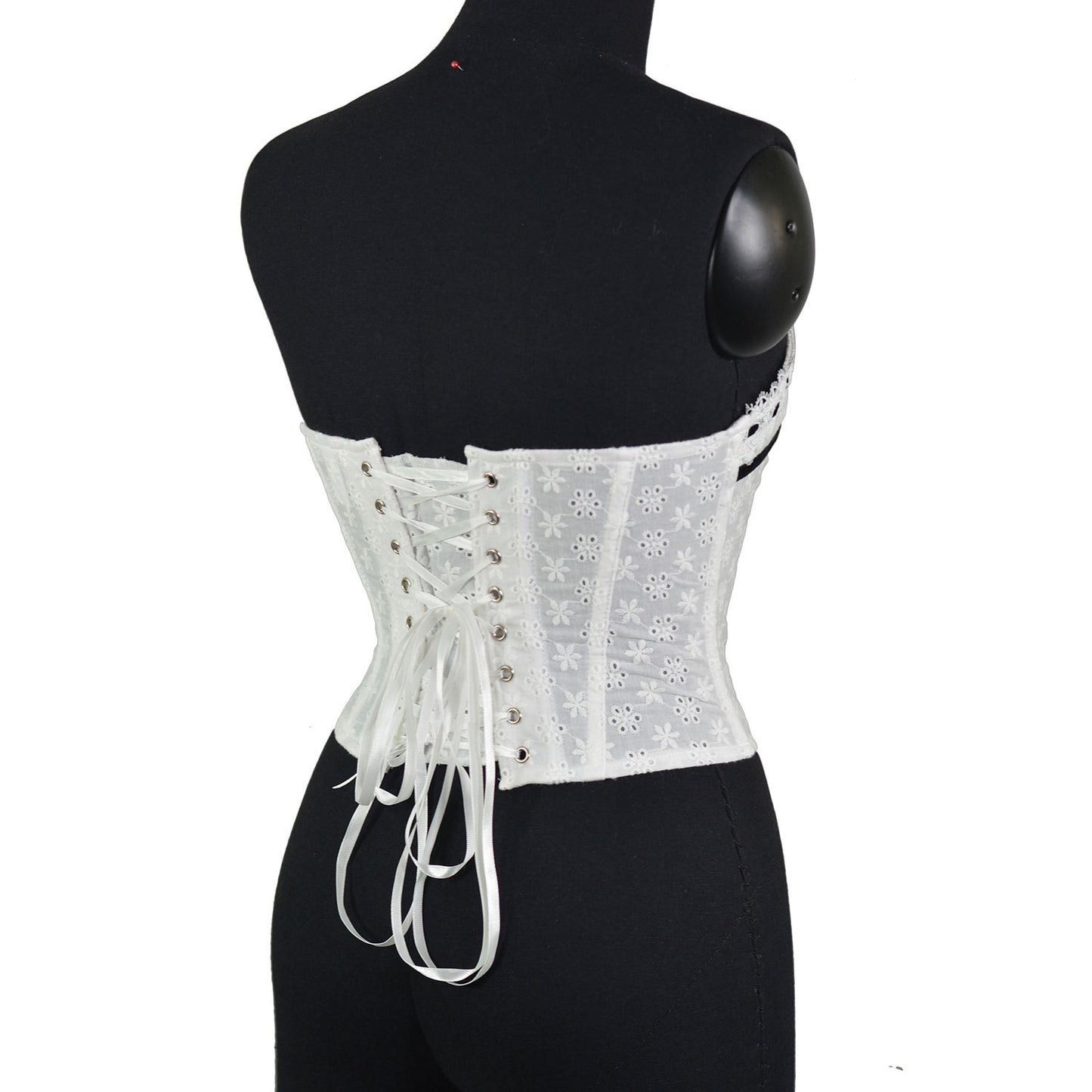 Hooked herringbone corset white