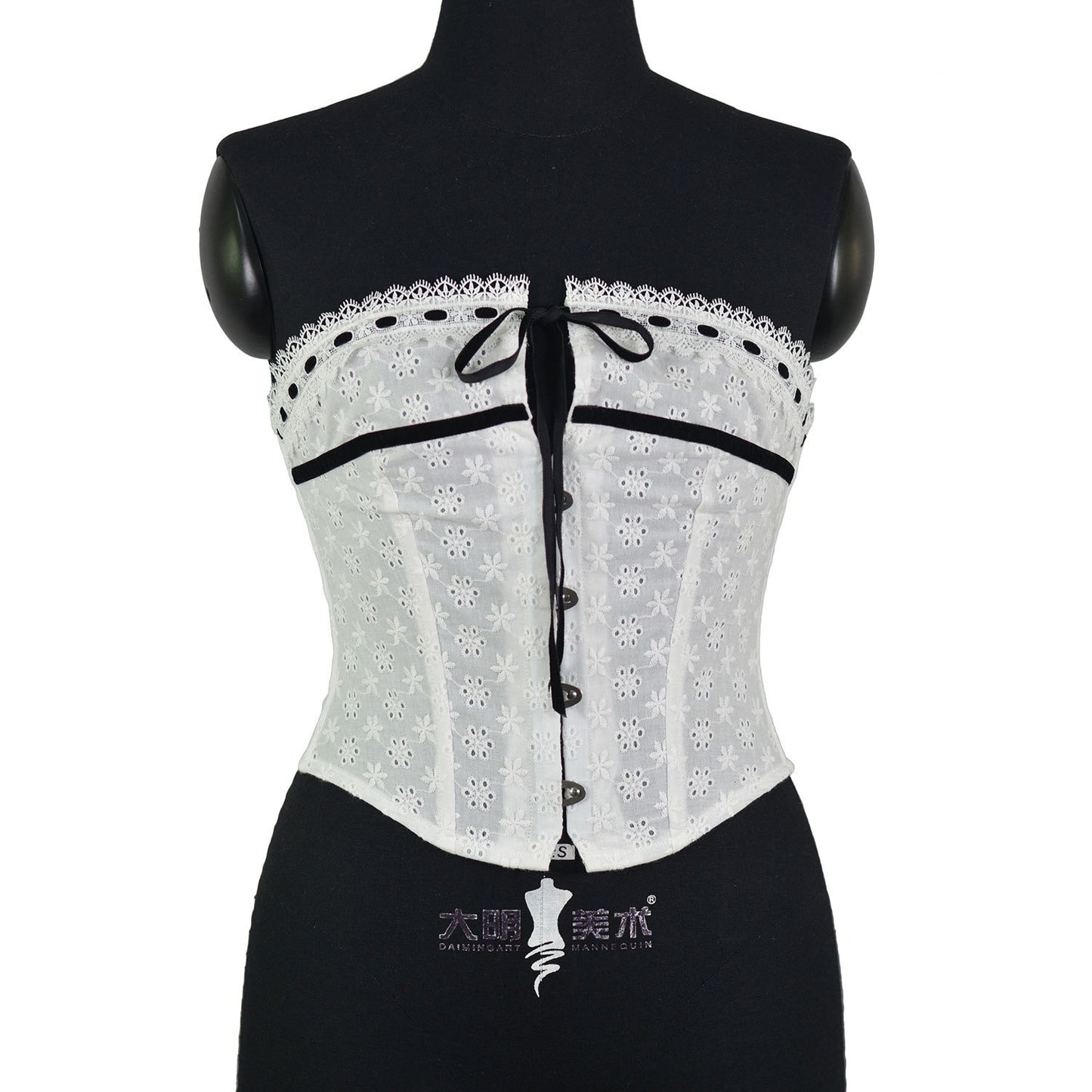 Hooked herringbone corset white