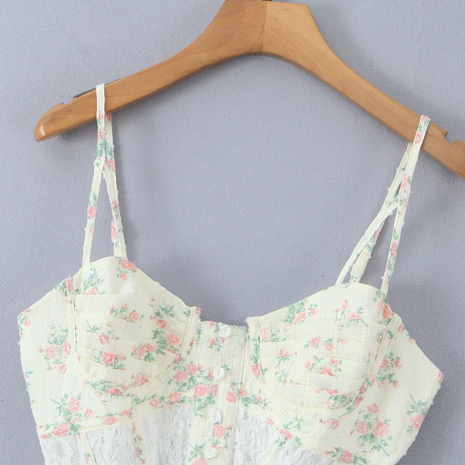 Lace Embroidery Corset Mini Dress