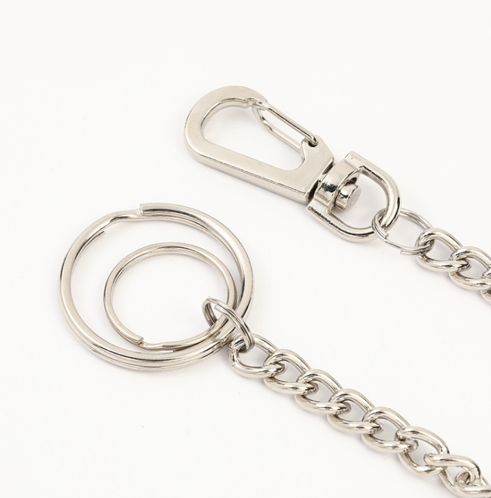 37cm Long Wallet Belt Chain Rock Punk Metal Key chain Gold Silver Keyring Mens HipHop Jewelry