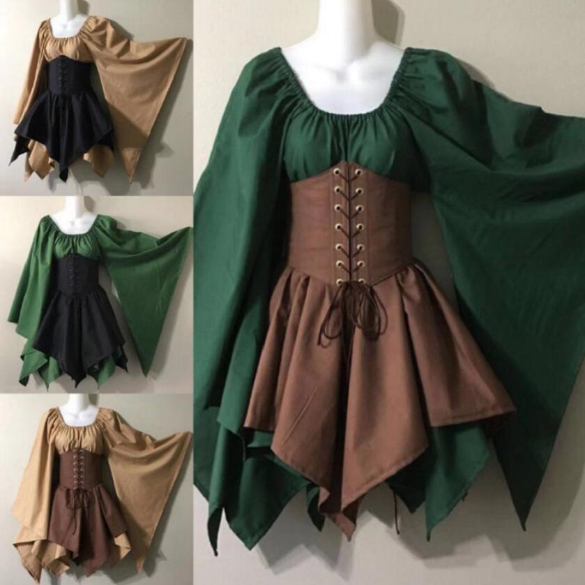 Medieval Elf Fairy Lace-Up Corset Dress