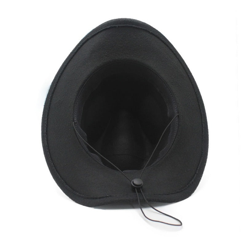 Western United States Denim Hat Felt Hat Mens And Womens Horse Riding Hat Curled Imitation Wool Jazz Hat Denim Hat