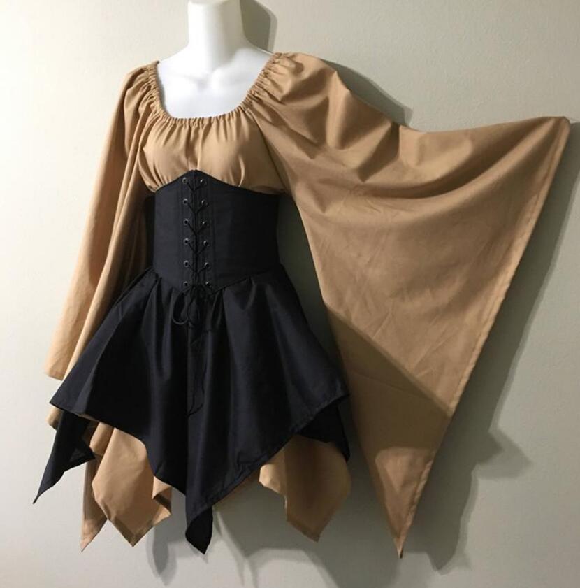 Medieval Elf Fairy Lace-Up Corset Dress