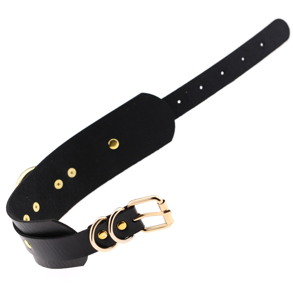 Exaggerated PU Leather Collar Neck Cover Wild O-shaped Necklace Neck Chain