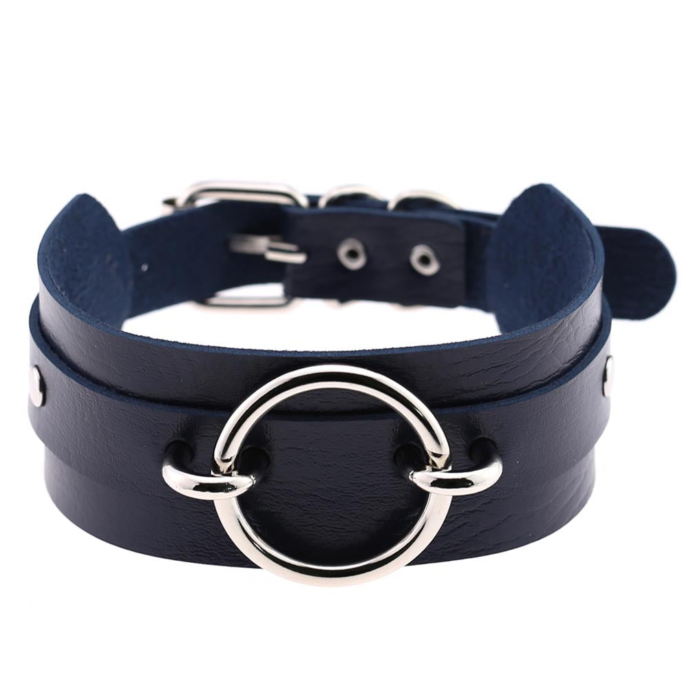 Exaggerated PU Leather Collar Neck Cover Wild O-shaped Necklace Neck Chain