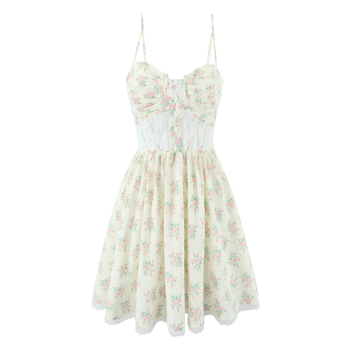 Lace Embroidery Corset Mini Dress