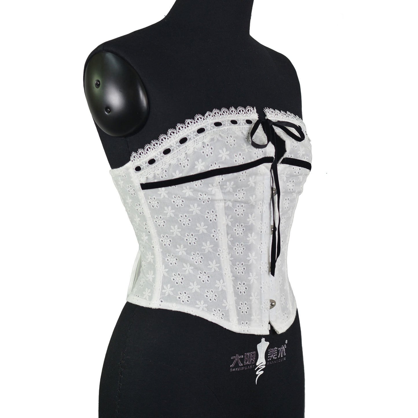 Hooked herringbone corset white