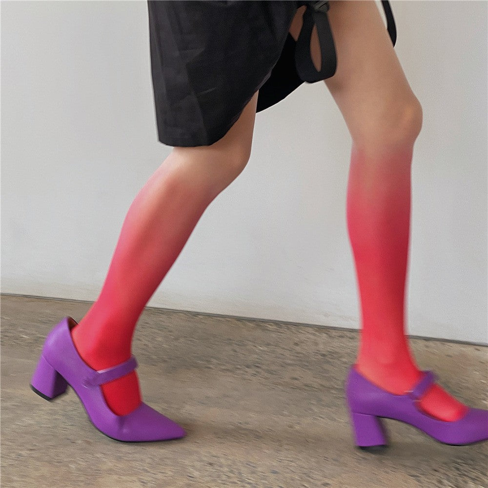 Thin Arbitrary Cut Gradient Silk Socks Velvet Pantyhose Candy Color Thin Legs Bottoming Socks Trend Brand