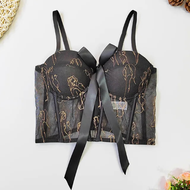Sweet Bloom Mesh Corset Top