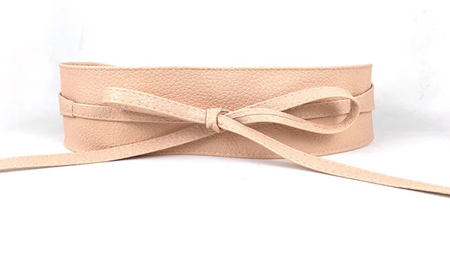 Women Belt for Dress Leather Bowknot Wide Belts Simple Wrap Waistband Coat Corset Designer Luxury Brand  Waistbelt