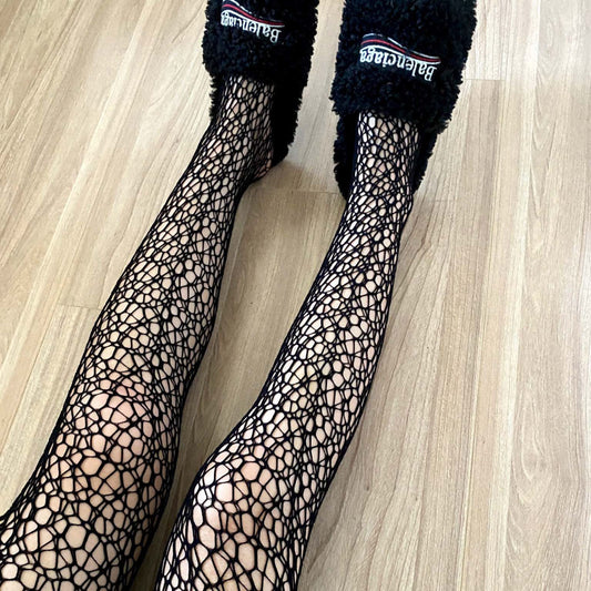 Hollow Black Sexy High-Value Net Red Star Burst With The Same Style Of Mermaid Spider Web Socks Beautiful Legs