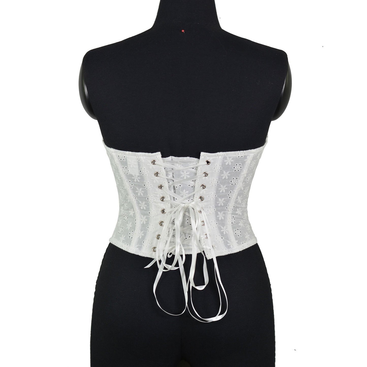 Hooked herringbone corset white