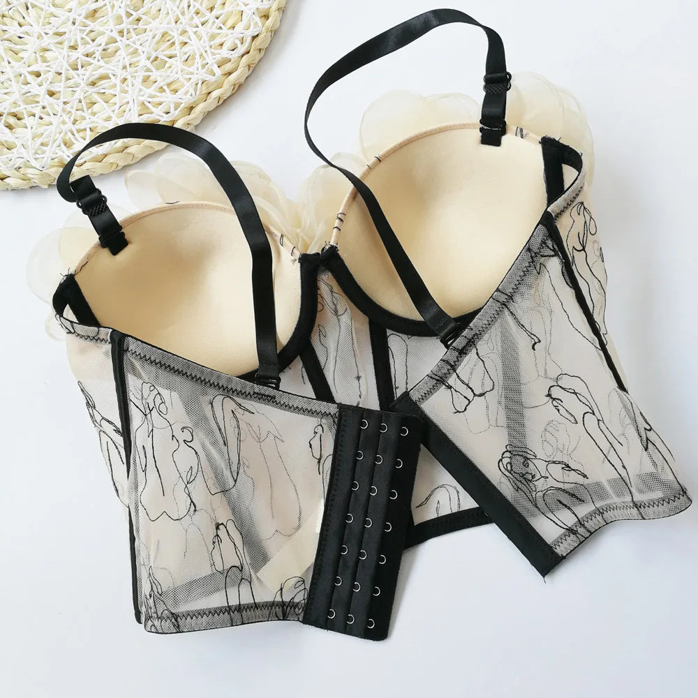Sweet Bloom Mesh Corset Top