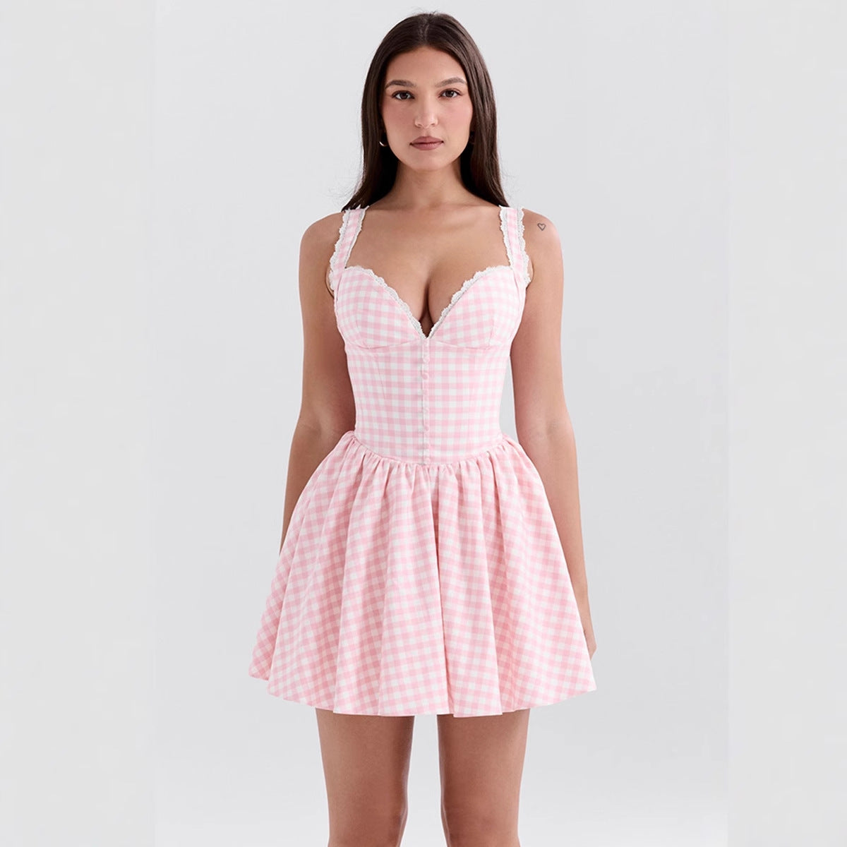 Deep V Corset Mini Dress