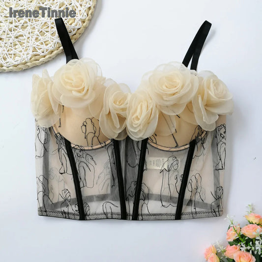 Sweet Bloom Mesh Corset Top