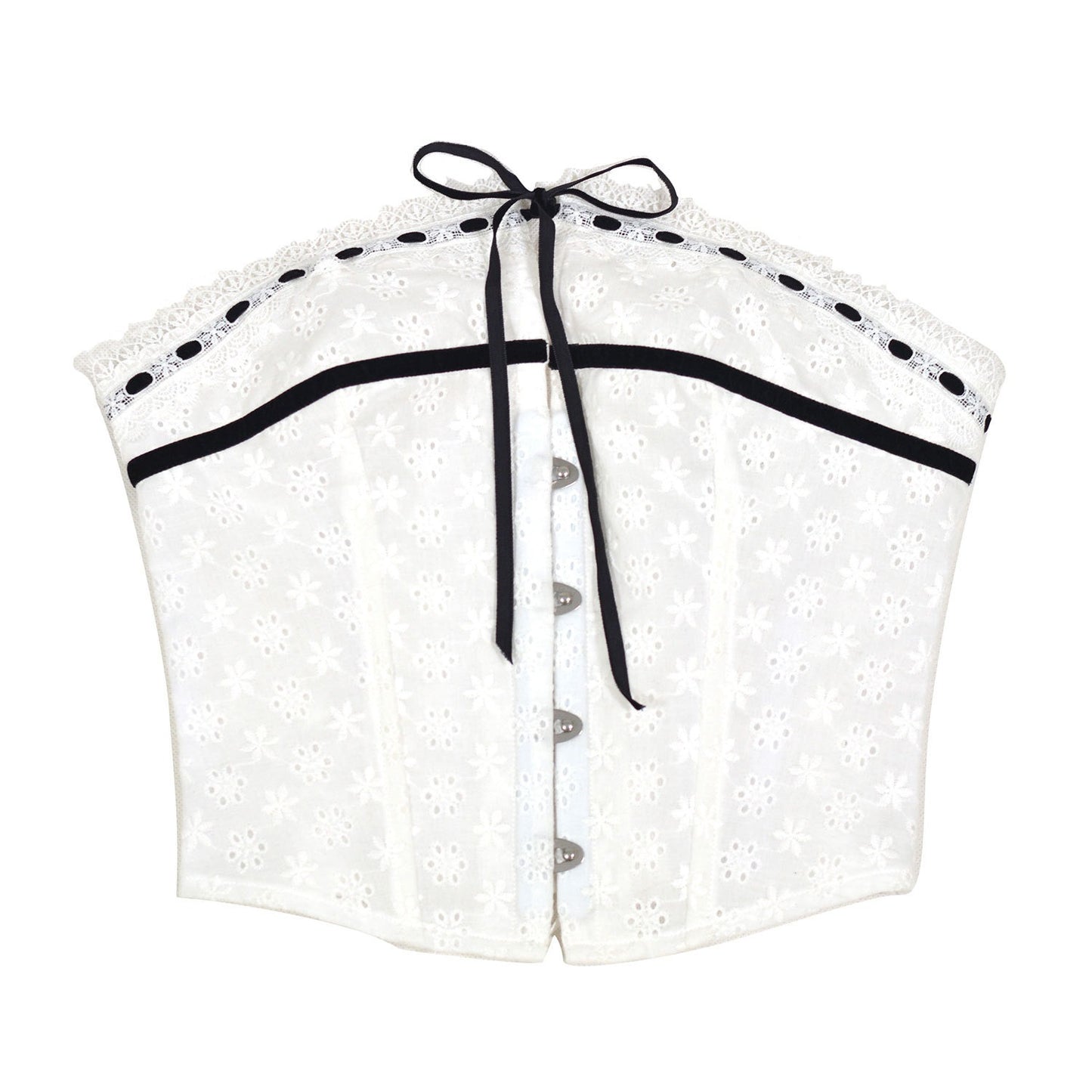 Hooked herringbone corset white