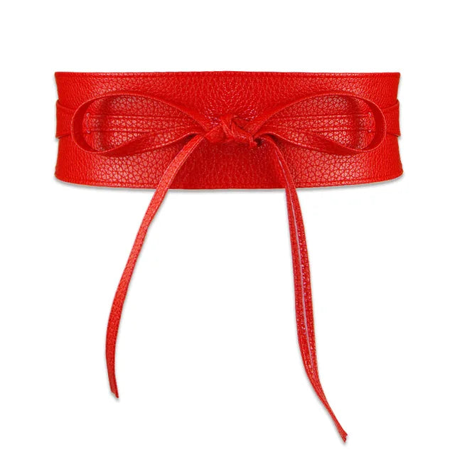 Women Belt for Dress Leather Bowknot Wide Belts Simple Wrap Waistband Coat Corset Designer Luxury Brand  Waistbelt