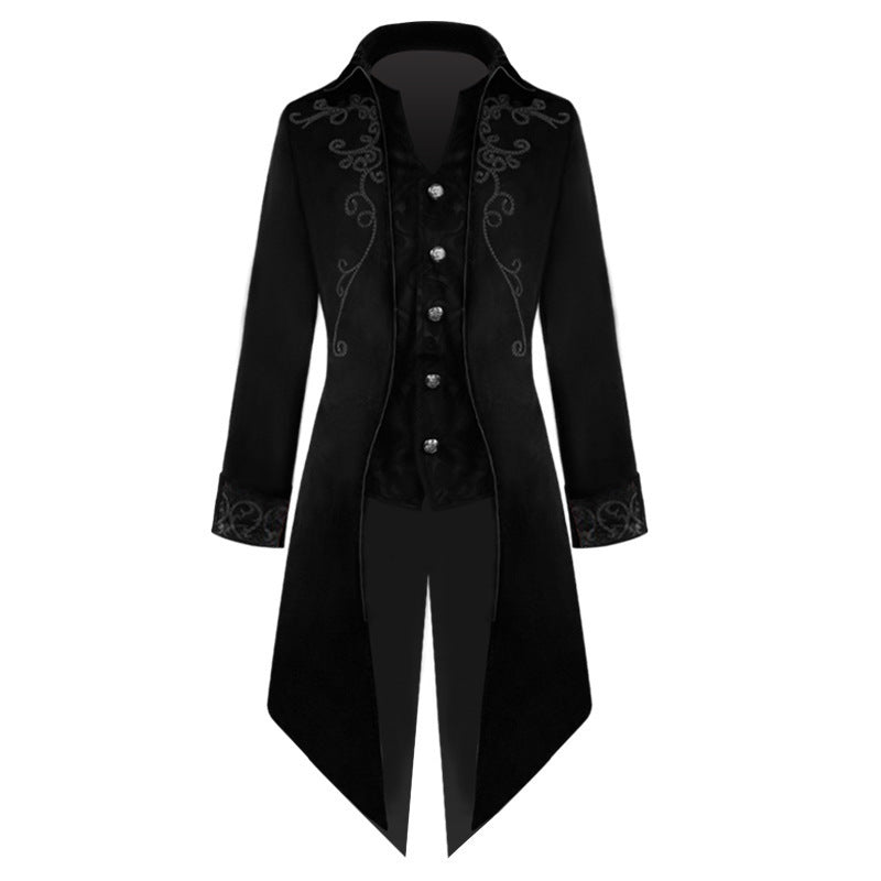 Vintage Medieval Court Men's Tailcoat Punk Gentleman Coat Gothic Style Jacket