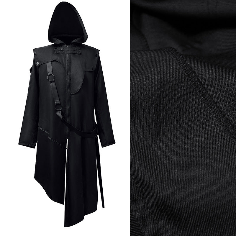 Punk Rock Gothic Medieval Halloween Hacker Cosplay Coat for Men
