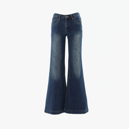 Blue Low-Waist Flared Jeans – Sass Meets Street