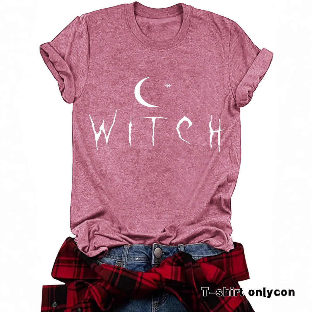 WITCH Moon Printed Short Sleeves