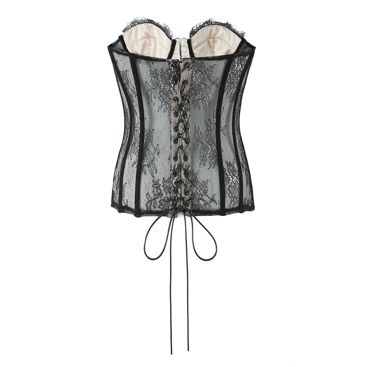 Splicing Black Over Bust Corset