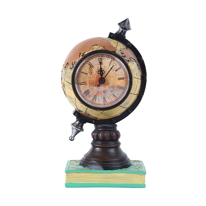 The Scholar's Globe & Book Clock