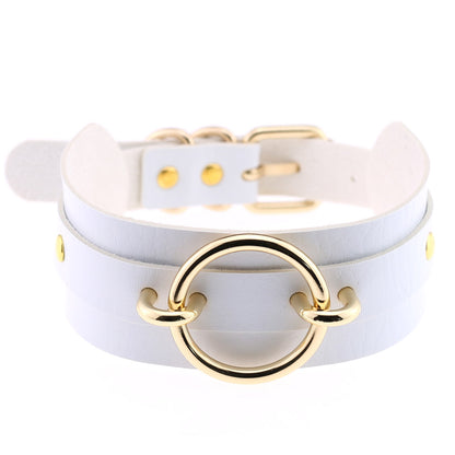 Exaggerated PU Leather Collar Neck Cover Wild O-shaped Necklace Neck Chain