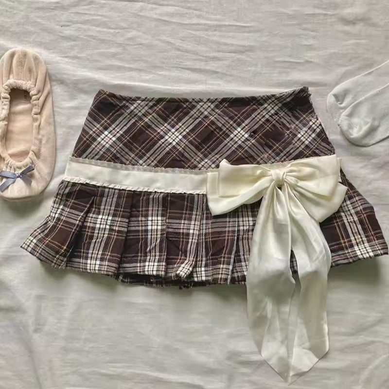 High Waist plaid Short Skirt
