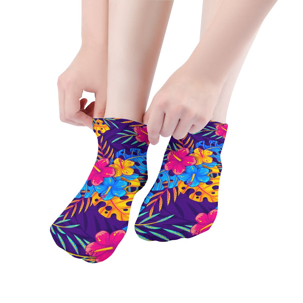 The Perfect Music Festival Ankle Socks (5 Pairs)  Sweat-Proof, Odor-Proof, Breathable Tropical Flower Socks