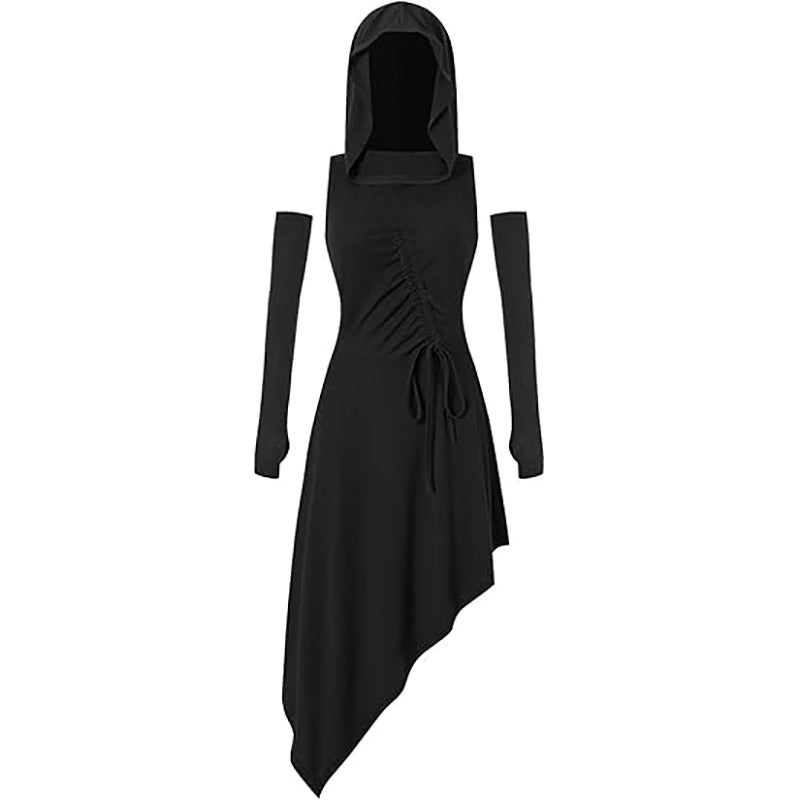 Irregular Hooded Dress