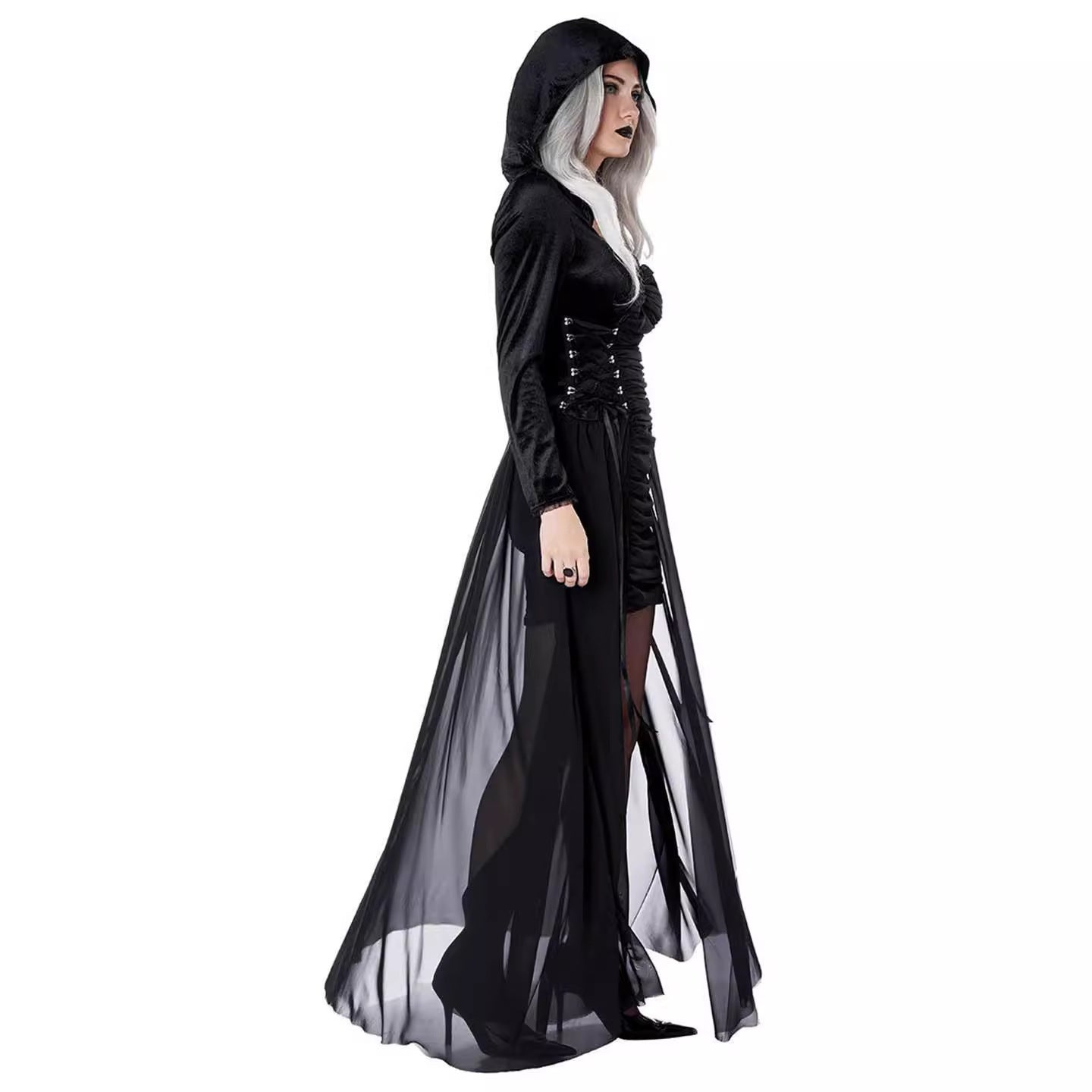 Dark Romance Vampire Dress & Hood Set