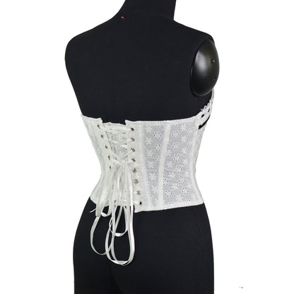 Hooked herringbone corset white