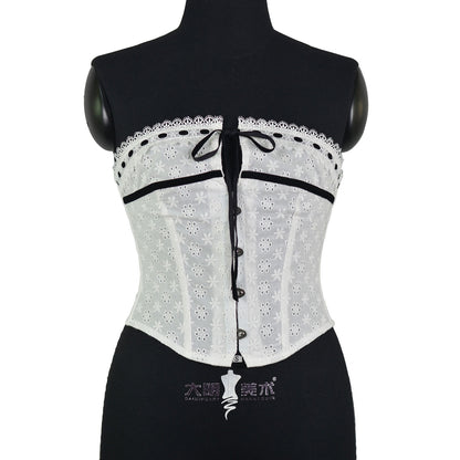 Hooked herringbone corset white