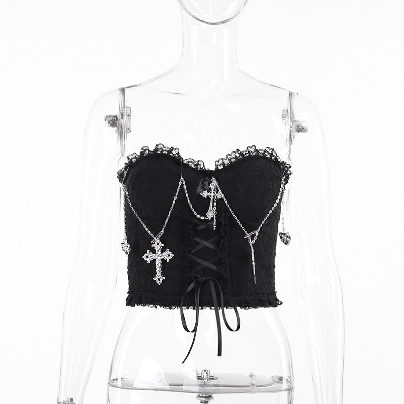 Cross Chain Corset Bodysuit