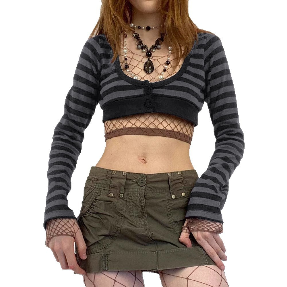 Sweater Weather Scowl Long Sleeve Crop Top