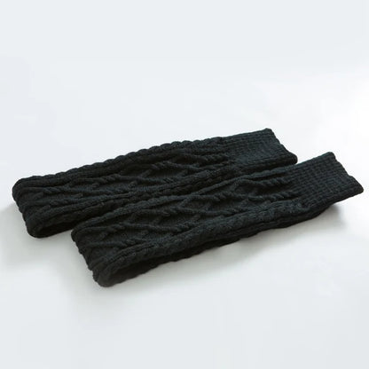 Knitted knee over foot warm leg socks knitted yarn warm knee pads double diamond shaped floor socks