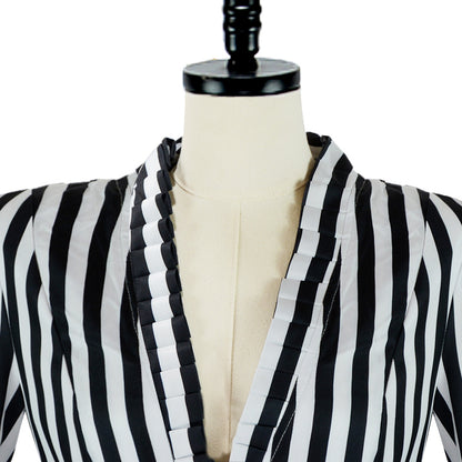 Medieval steampunk Victorian retro irregular striped coat tailcoat