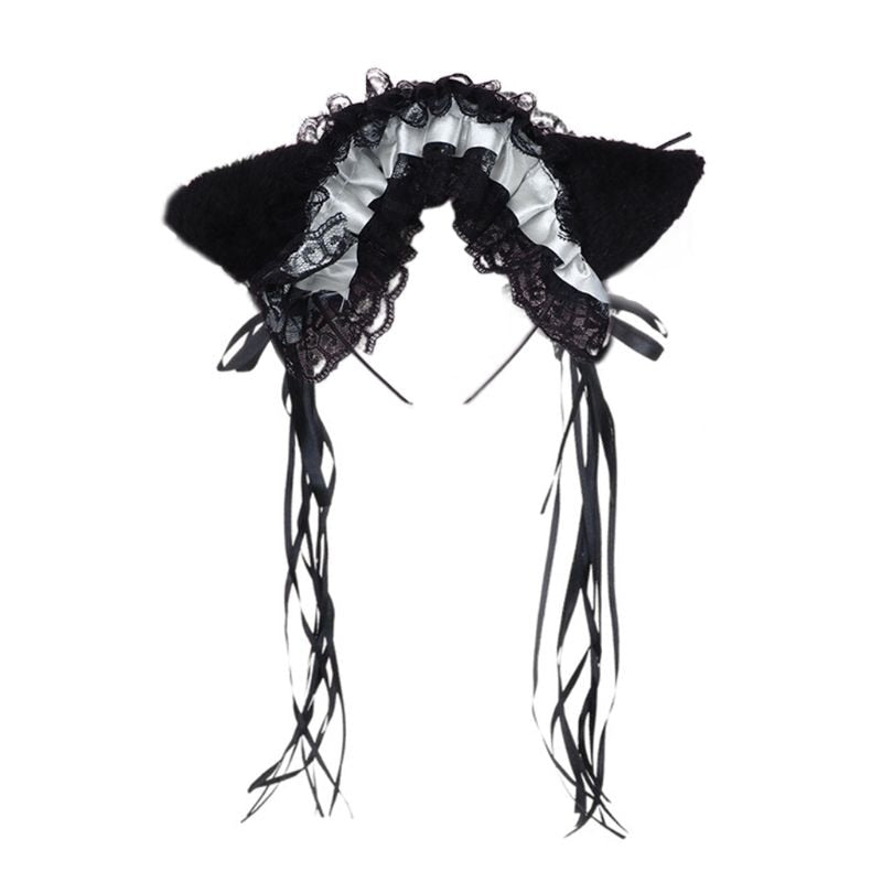 Ruffled Lace Lolita Cosplay Cat Ears