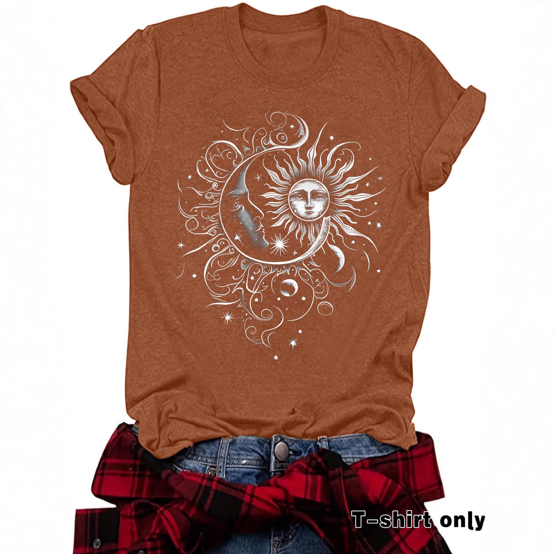 Short sleeved sun and moon t-shirt