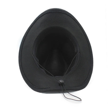 Western United States Denim Hat Felt Hat Mens And Womens Horse Riding Hat Curled Imitation Wool Jazz Hat Denim Hat