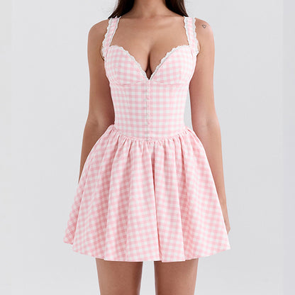 Deep V Corset Mini Dress