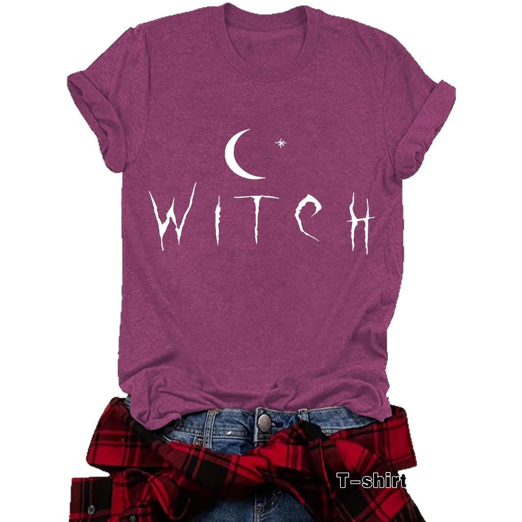 WITCH Moon Printed Short Sleeves
