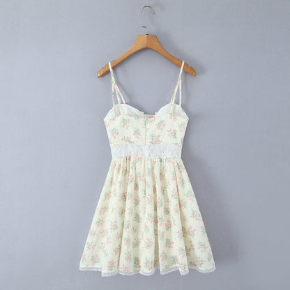 Lace Embroidery Corset Mini Dress