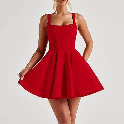 Sweetheart Backless Large Bow Strapless Dress Women's Unique Corset Pattern Splicing Short Skirt