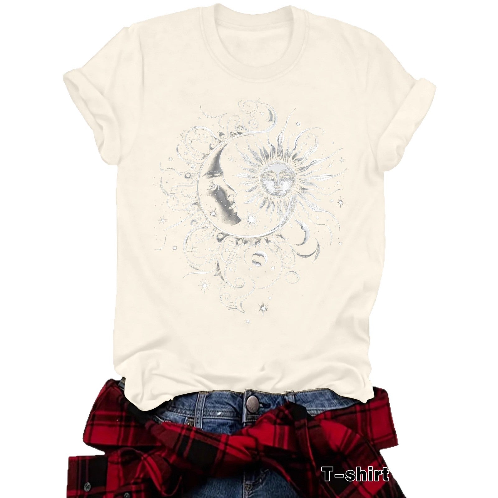 Short sleeved sun and moon t-shirt