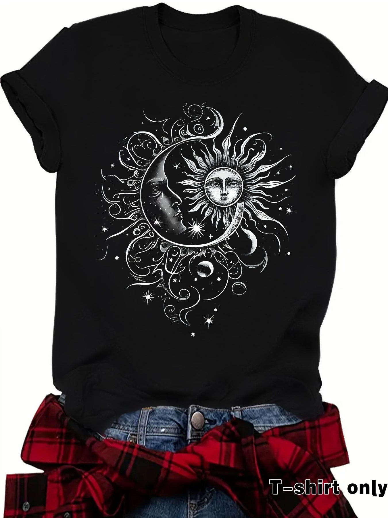 Short sleeved sun and moon t-shirt