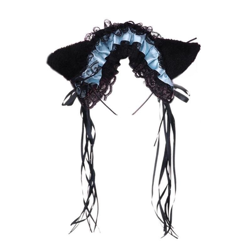 Ruffled Lace Lolita Cosplay Cat Ears