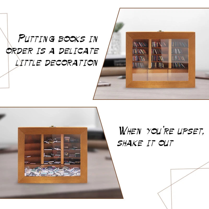 Interactive Miniature Bookshelf Display: Stress-Free Book Art