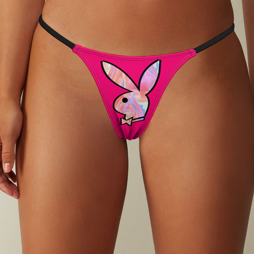 Playboy Pink Holographic Women's Thong Underwear